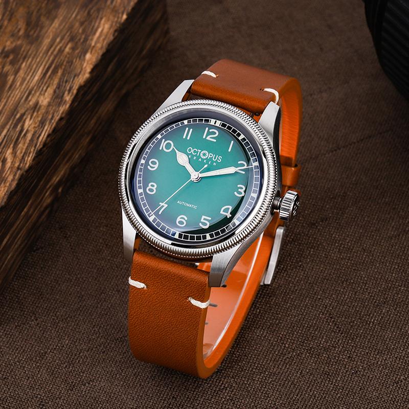 Octopus Kraken Oct011 Stainless Steel Big Crown Retro Pilot Watch